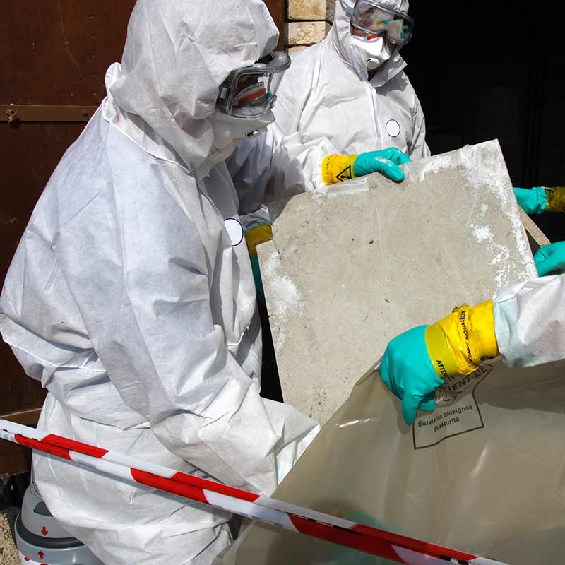 Sundhedsskadelig asbest affald